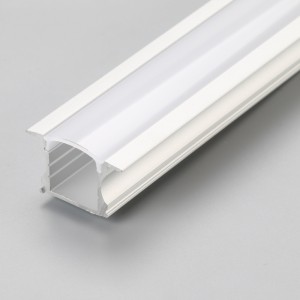 Upotettu lineaarinen LED-alumiiniprofiili LED-nauhoille, joissa on jousiliitin
